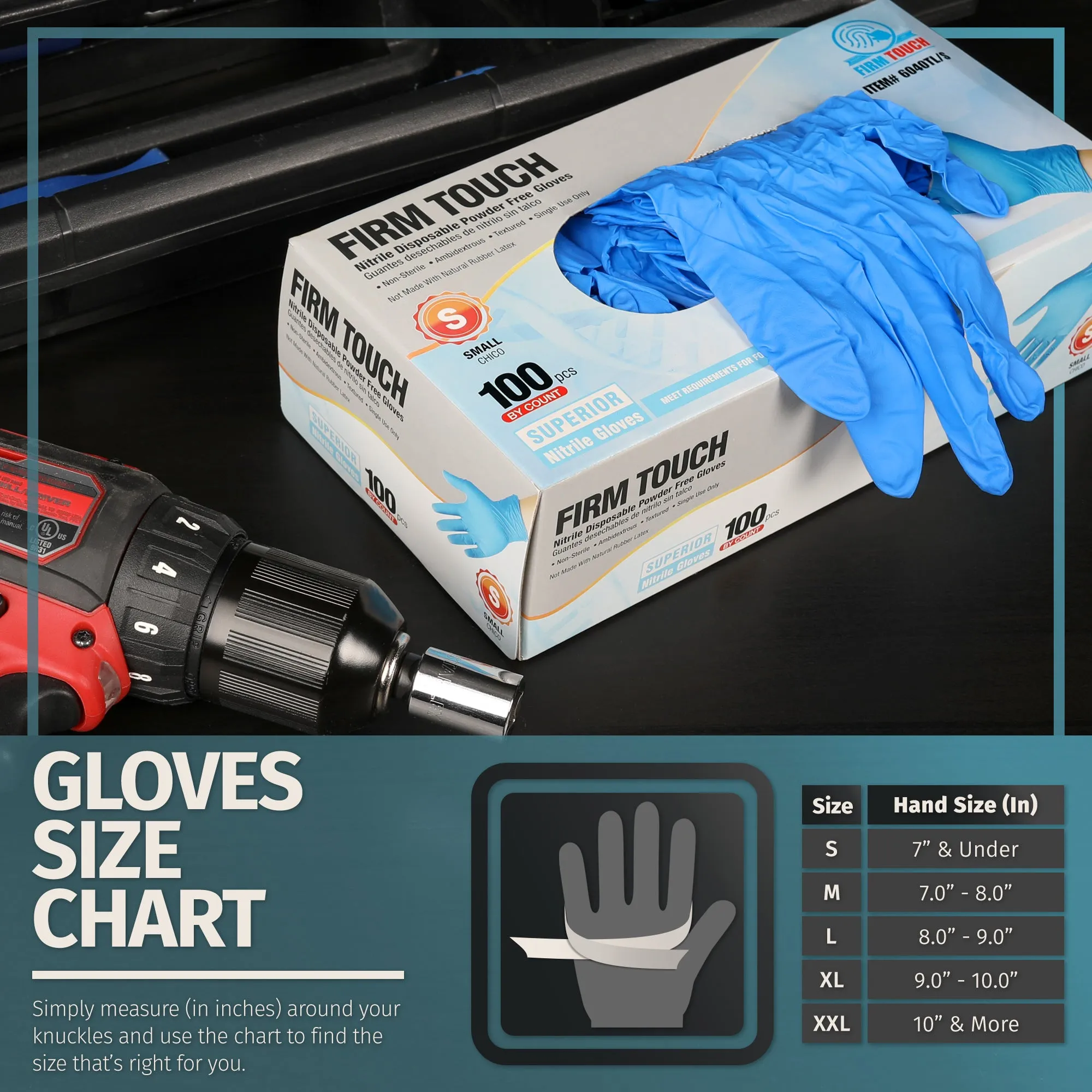 4.0 Mil - Nitrile Gloves - 50 Pairs