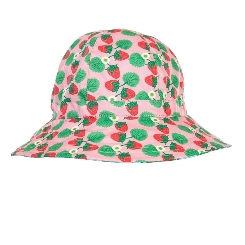 Acorn Kids: Wide Brim Reversible Sunhat Strawberry Pink Blue