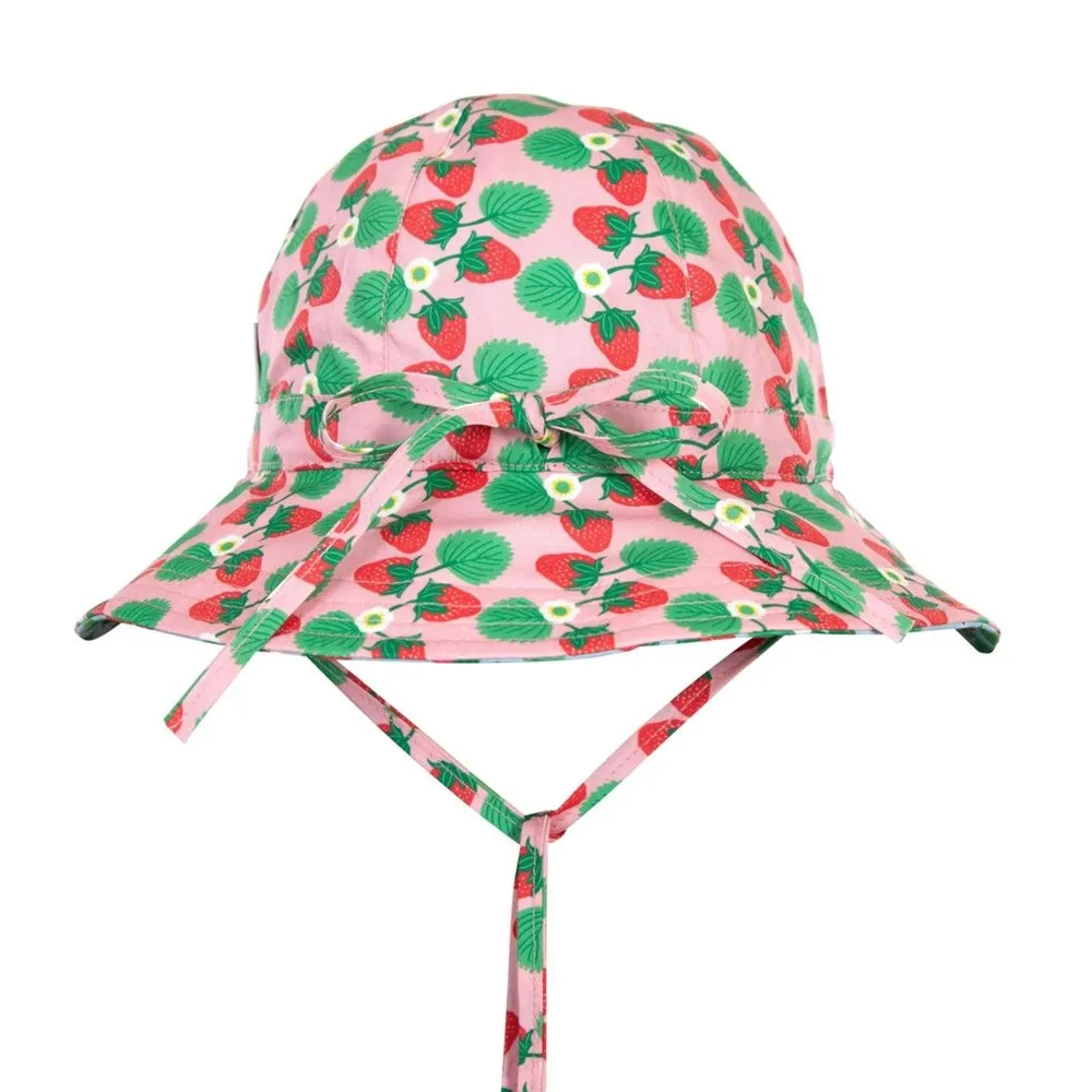 Acorn Kids: Wide Brim Reversible Sunhat Strawberry Pink Blue