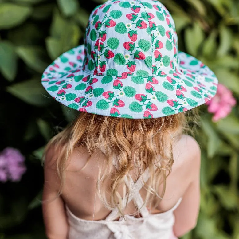 Acorn Kids: Wide Brim Reversible Sunhat Strawberry Pink Blue