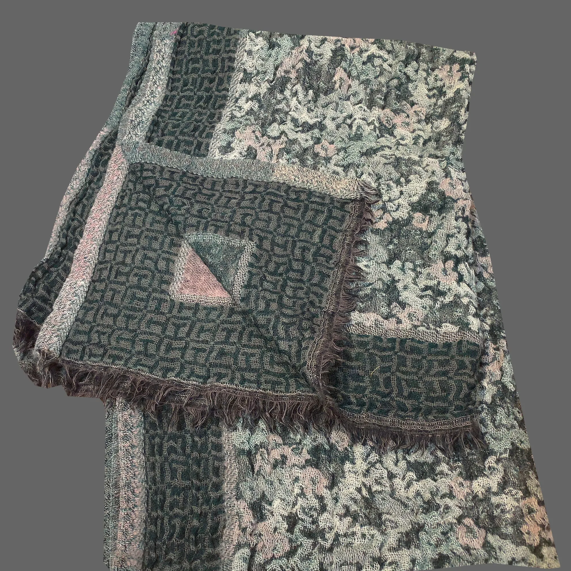 boiled wool shawls, dark green