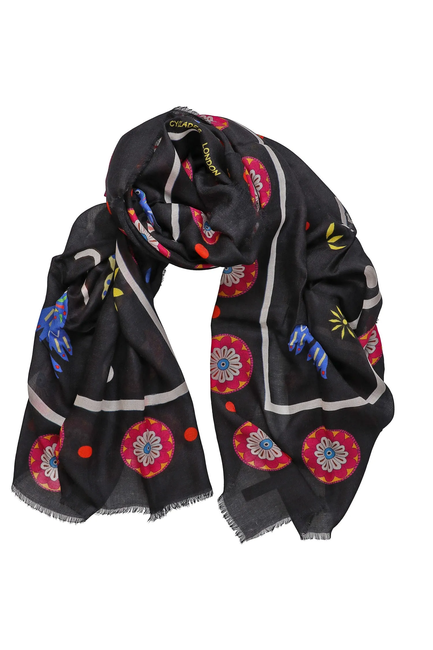 Cyclades Cashmere Modal Scarf Starlight in Black SALE