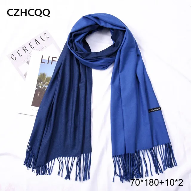 Double Sided Winter Cashmere Solid Scarf