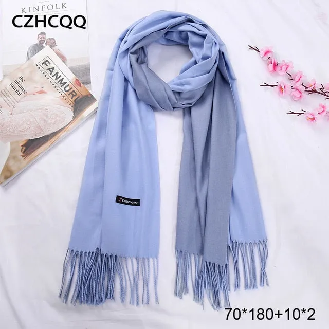 Double Sided Winter Cashmere Solid Scarf