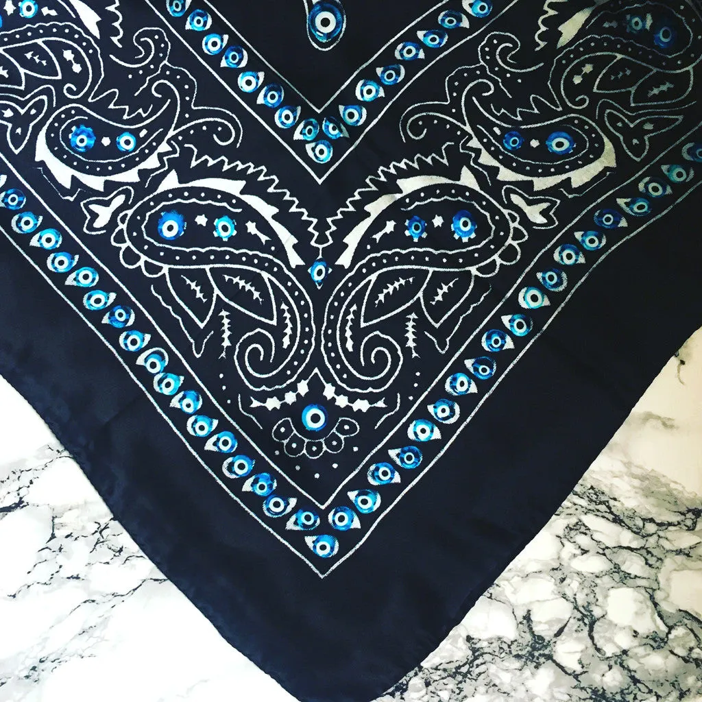 Evil Eye Bandana Silk Scarf