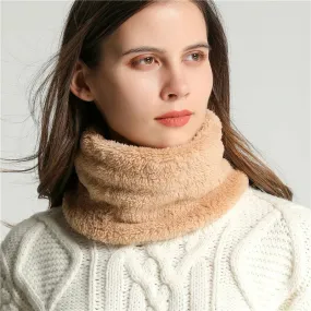 Faux Plush Winter Scarf & Ski Mask - Soft Neck Warmer for Outdoor Use