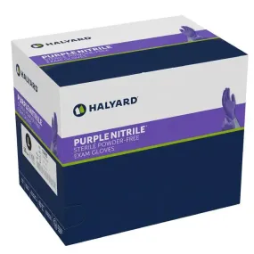 Halyard Sterile Purple Nitrile Gloves, Packed Per Pair, 50 Pair Per Box