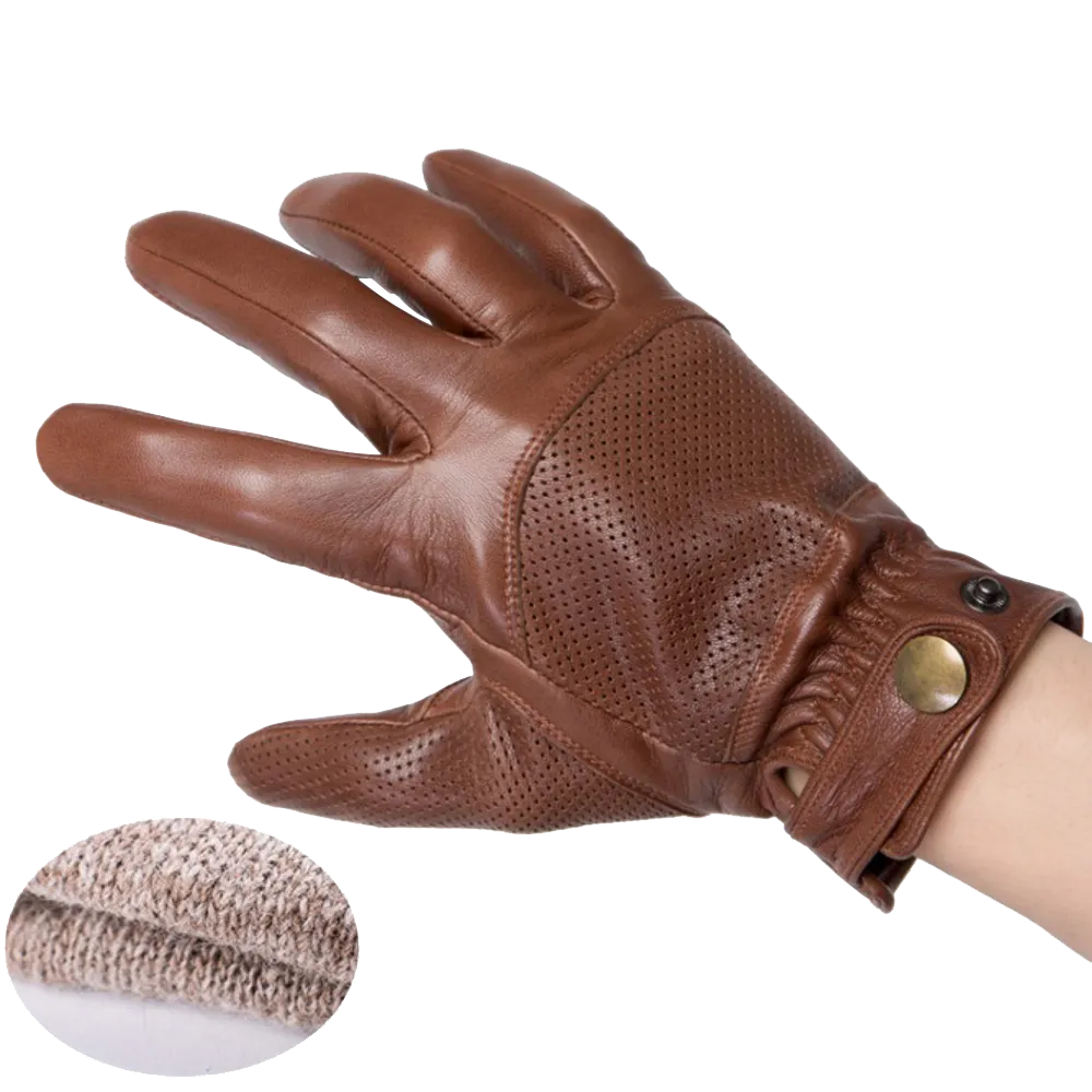 HighShine Men's Genuine Leather Gloves Male Soft Lambskin Thin Touch Screen Driving Gloves