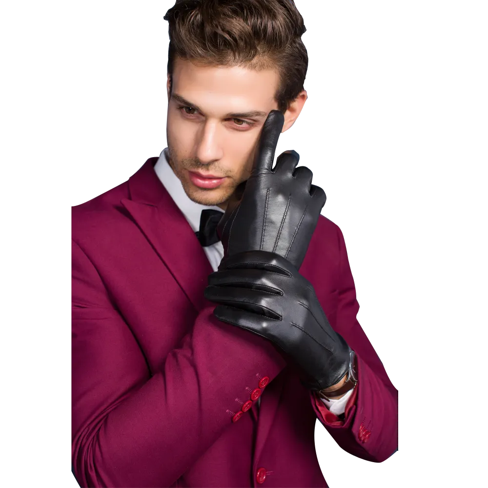 HighShine Touchscreen Silk Lined Gloves-Black/Brown