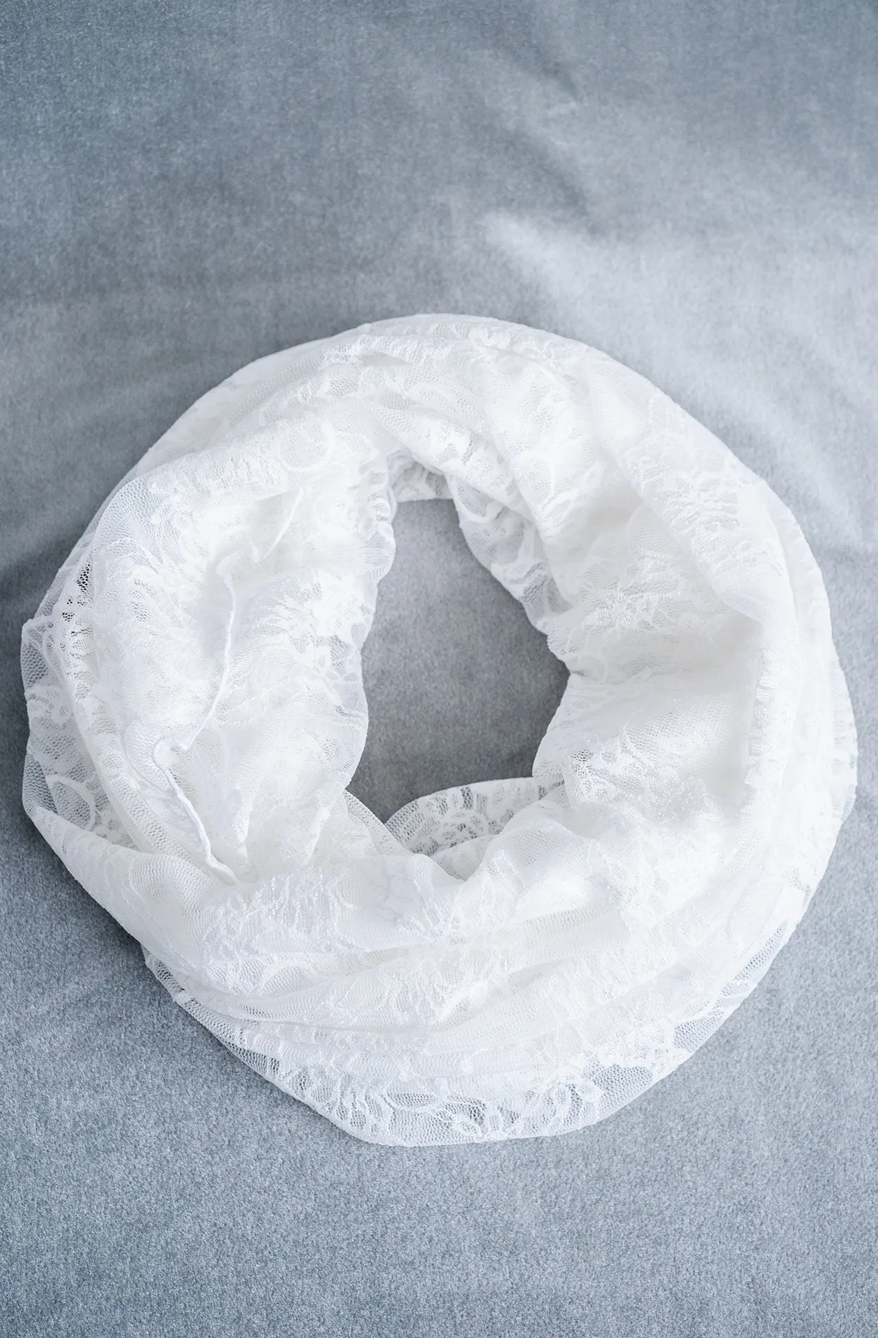 Lace Convertible Infinity Scarf - Pure Ivory