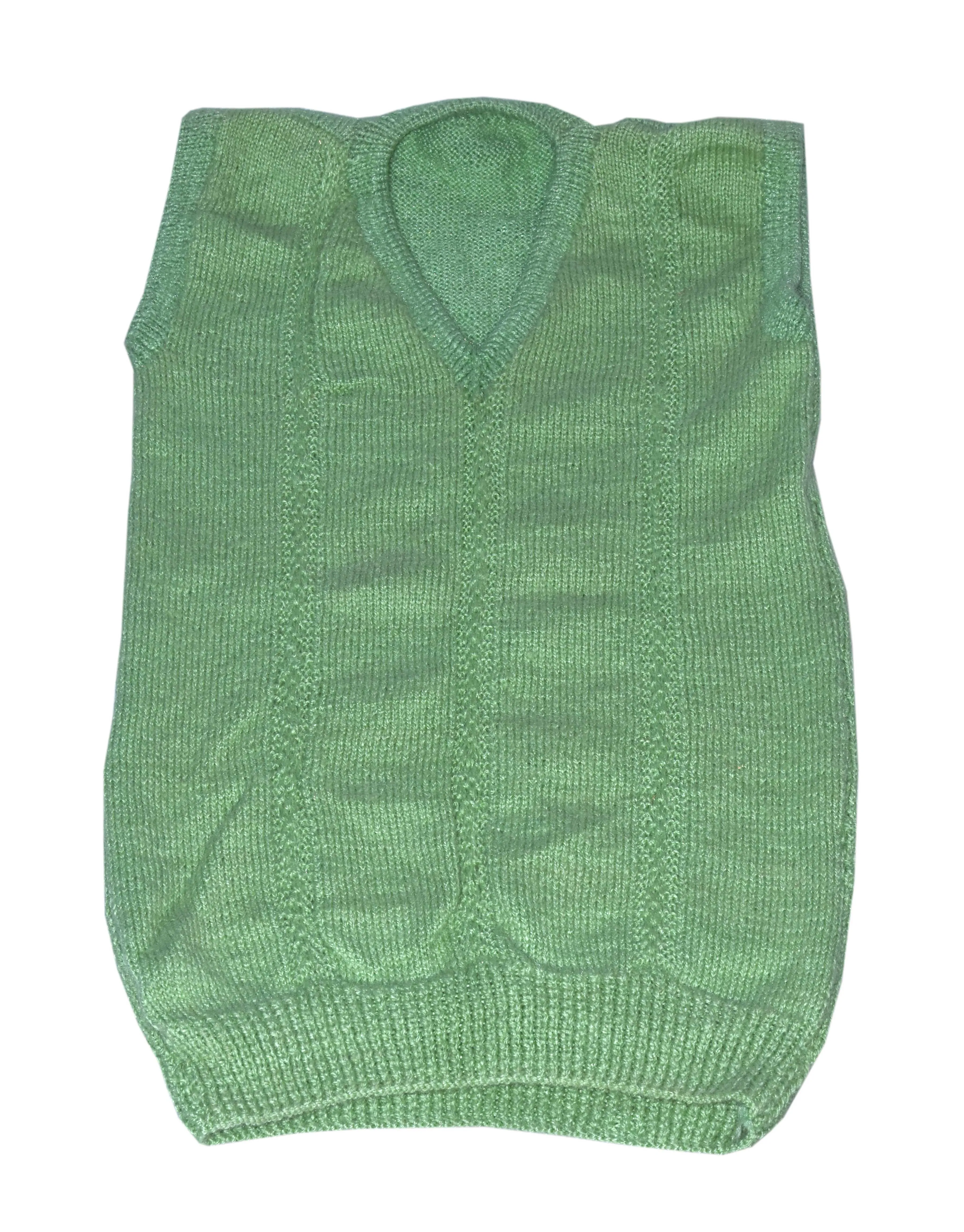 Light Green handmade woolen sleevless sweater free size for Men