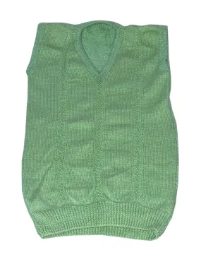 Light Green handmade woolen sleevless sweater free size for Men