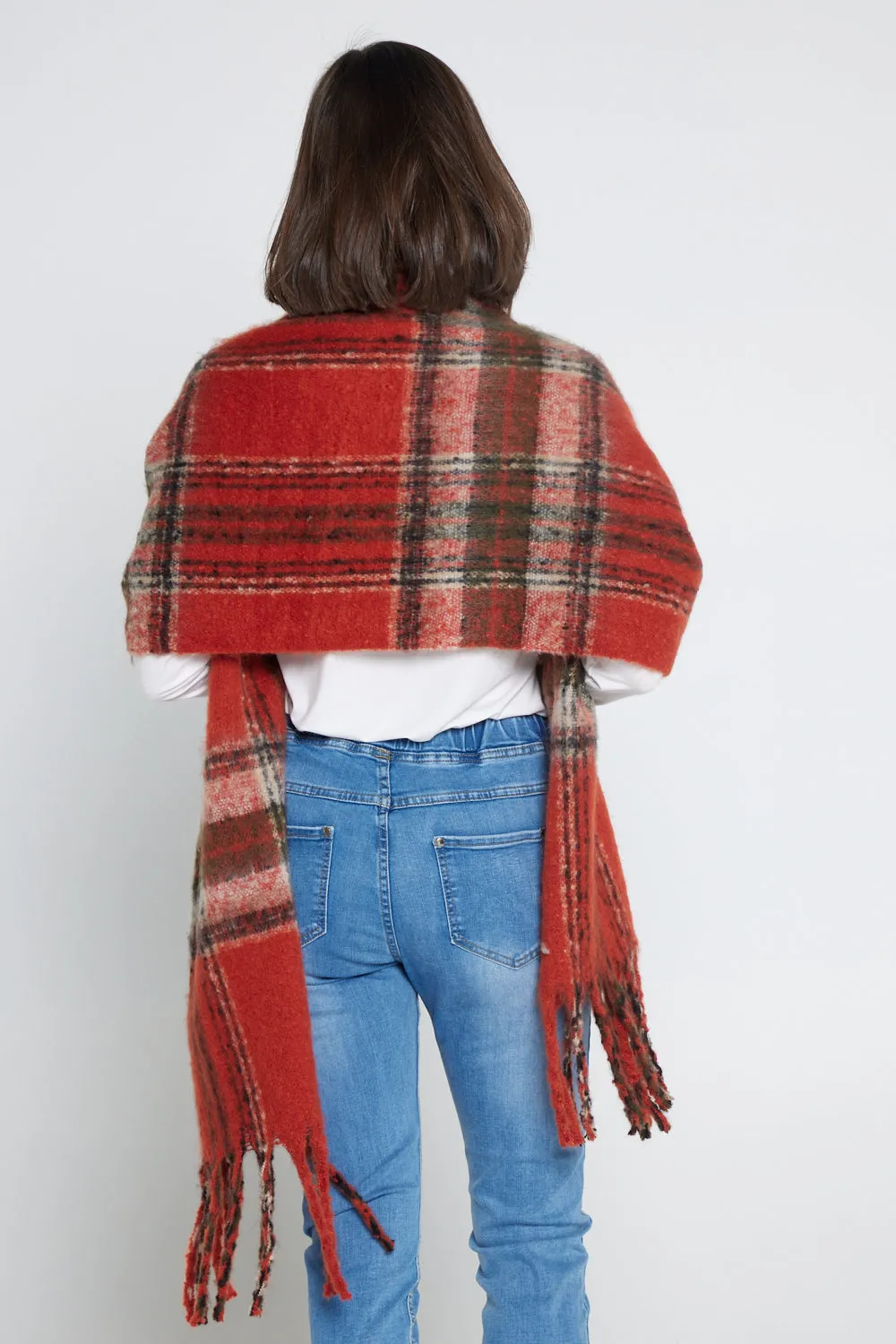 Marga Scarf - Rust/Black Check