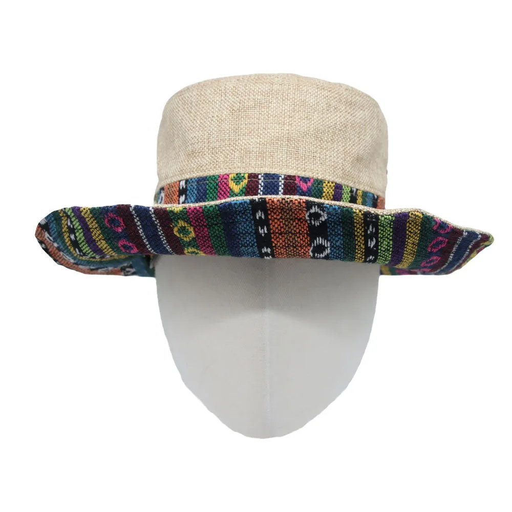 Mens Wide Brim Boonie Bush Hat Aztec Pattern Outdoor Fishing Bucket Hat KR81416