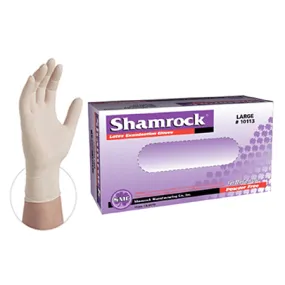 Shamrock Latex Exam Disposable Glove, 5 Mil, 100/BX 10 BX/CS 1000 Total  CEFM1294