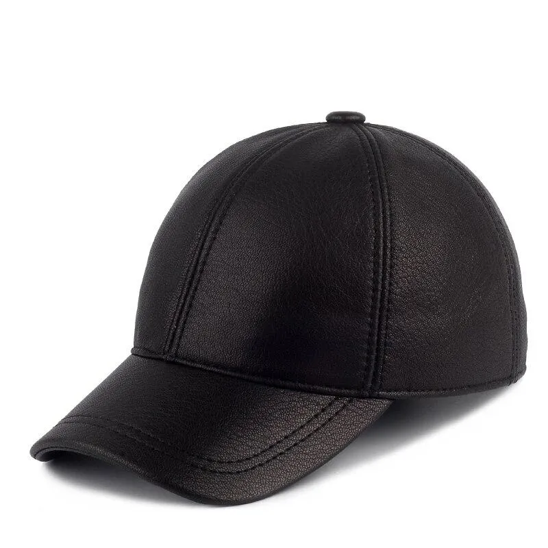 Sheepskin Leather Baseball Cap