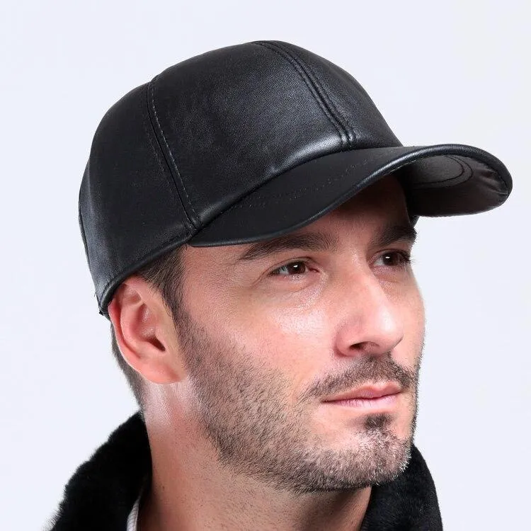 Sheepskin Leather Baseball Cap