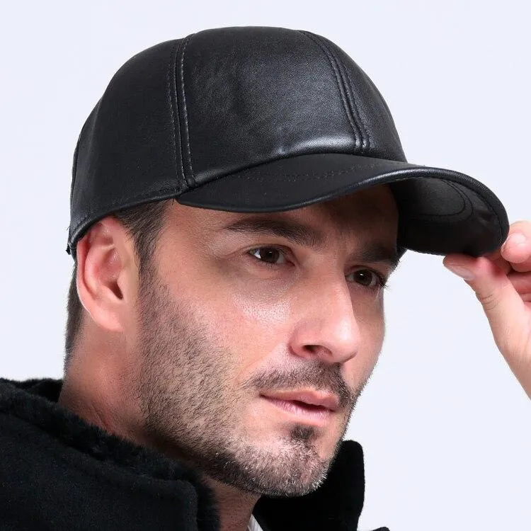 Sheepskin Leather Baseball Cap