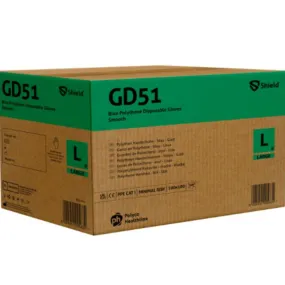 Shield Blue Polythene Disposable Gloves - GD51 (Case of 100 Packs)