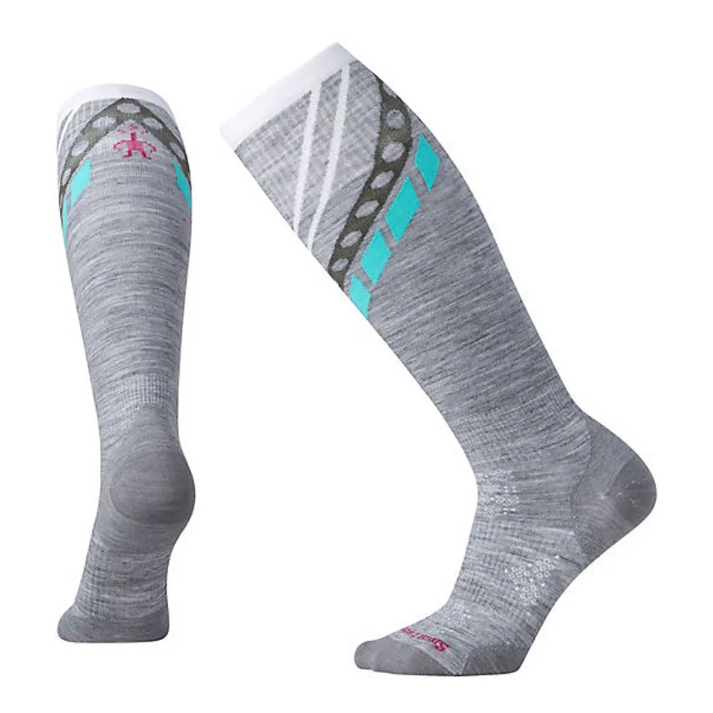 Smartwool PHD Ultra Light Women's Ski Socks - Grey/Blue