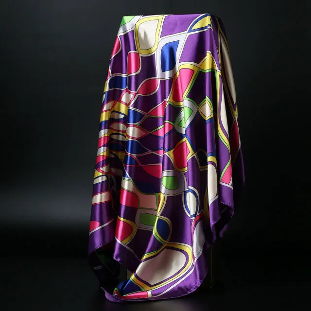 Square Silk Satin Hijab Scarf