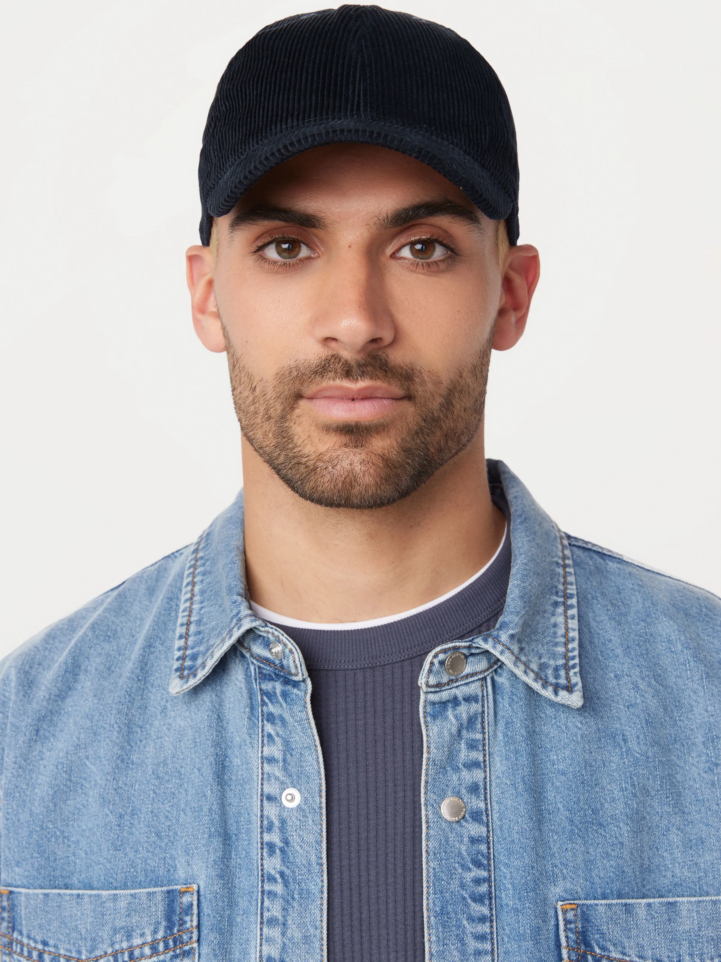 The Corduroy Dad Cap in Deep Blue