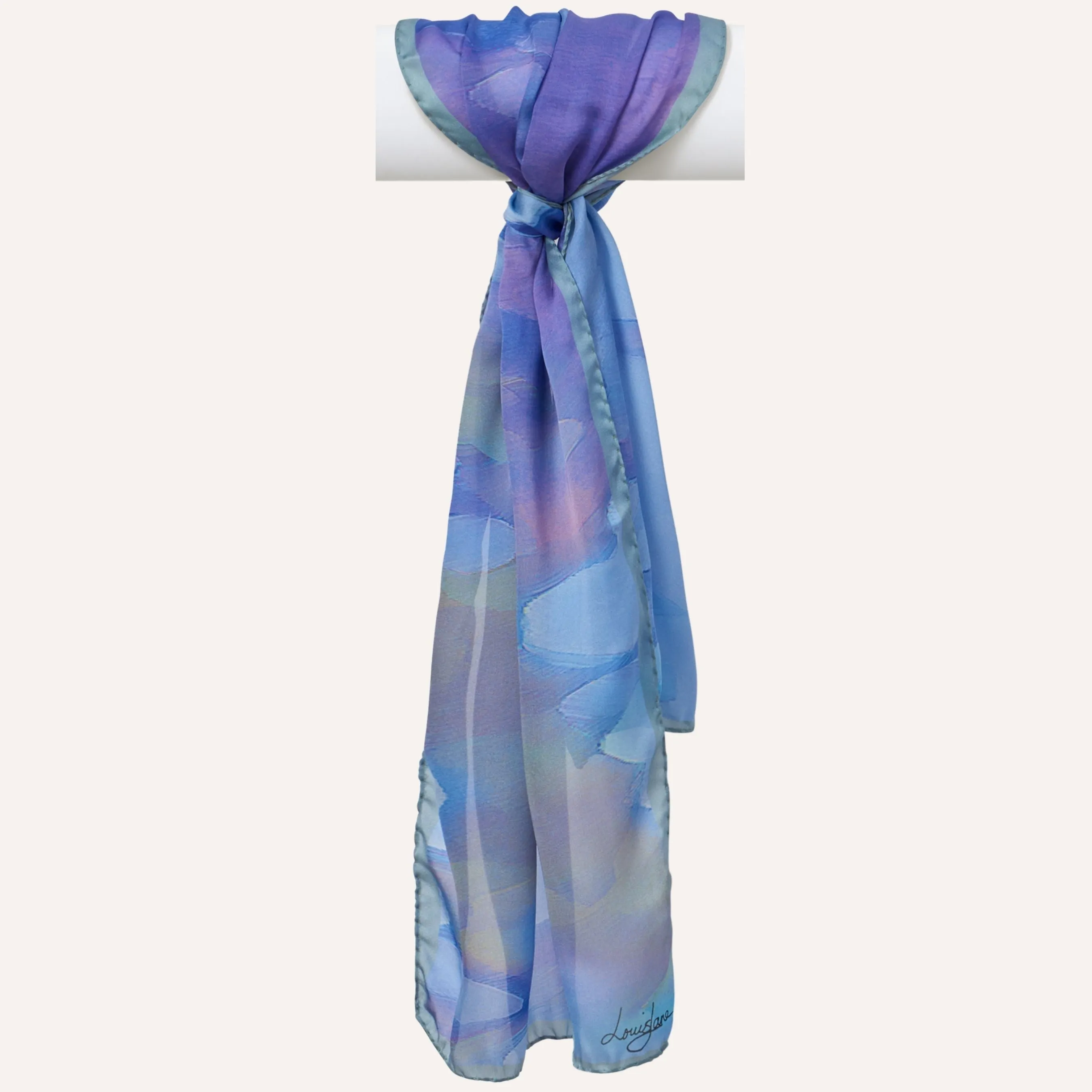 Watercolours Long Silk Scarf - Petite Length