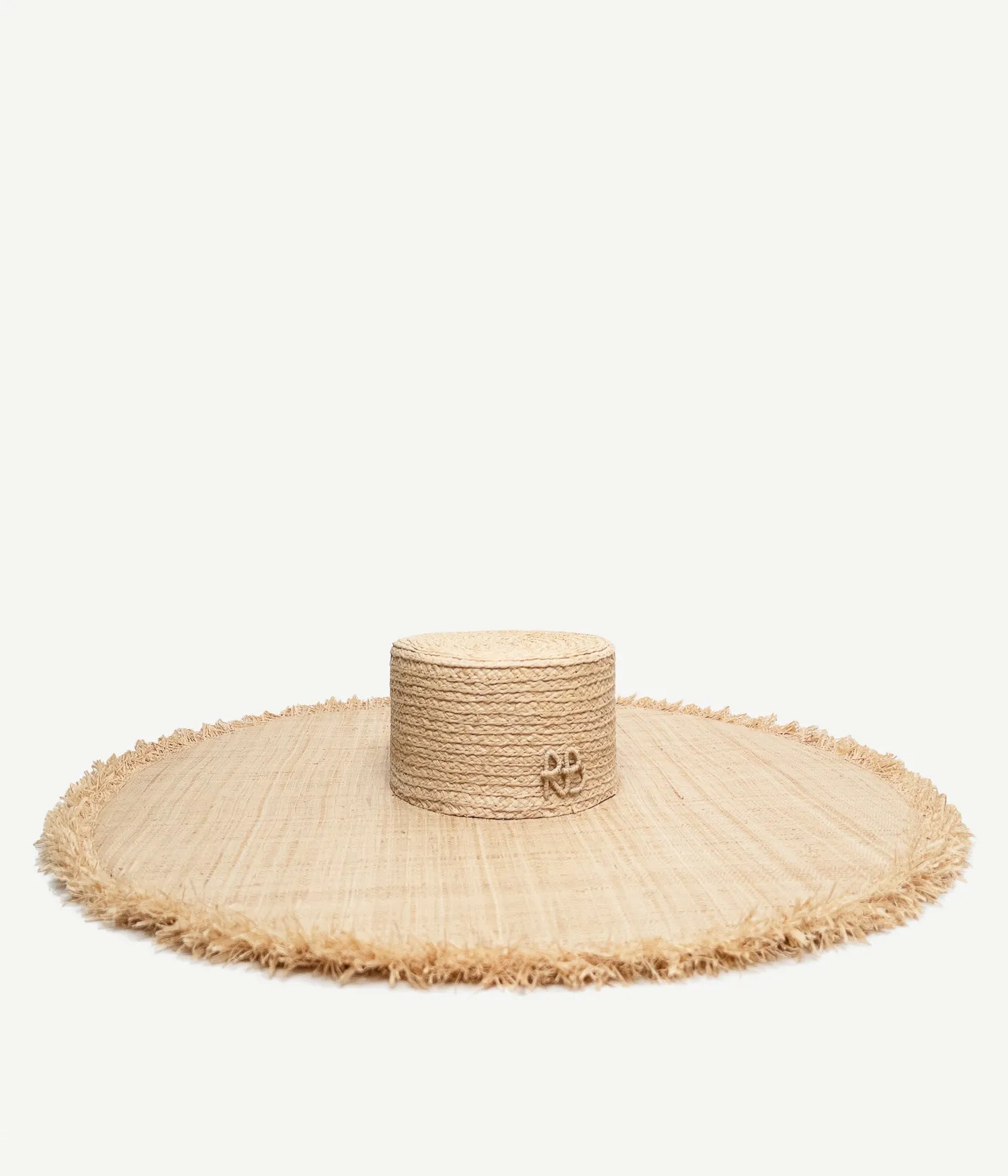 Wide-Brimmed Straw Canotier Hat