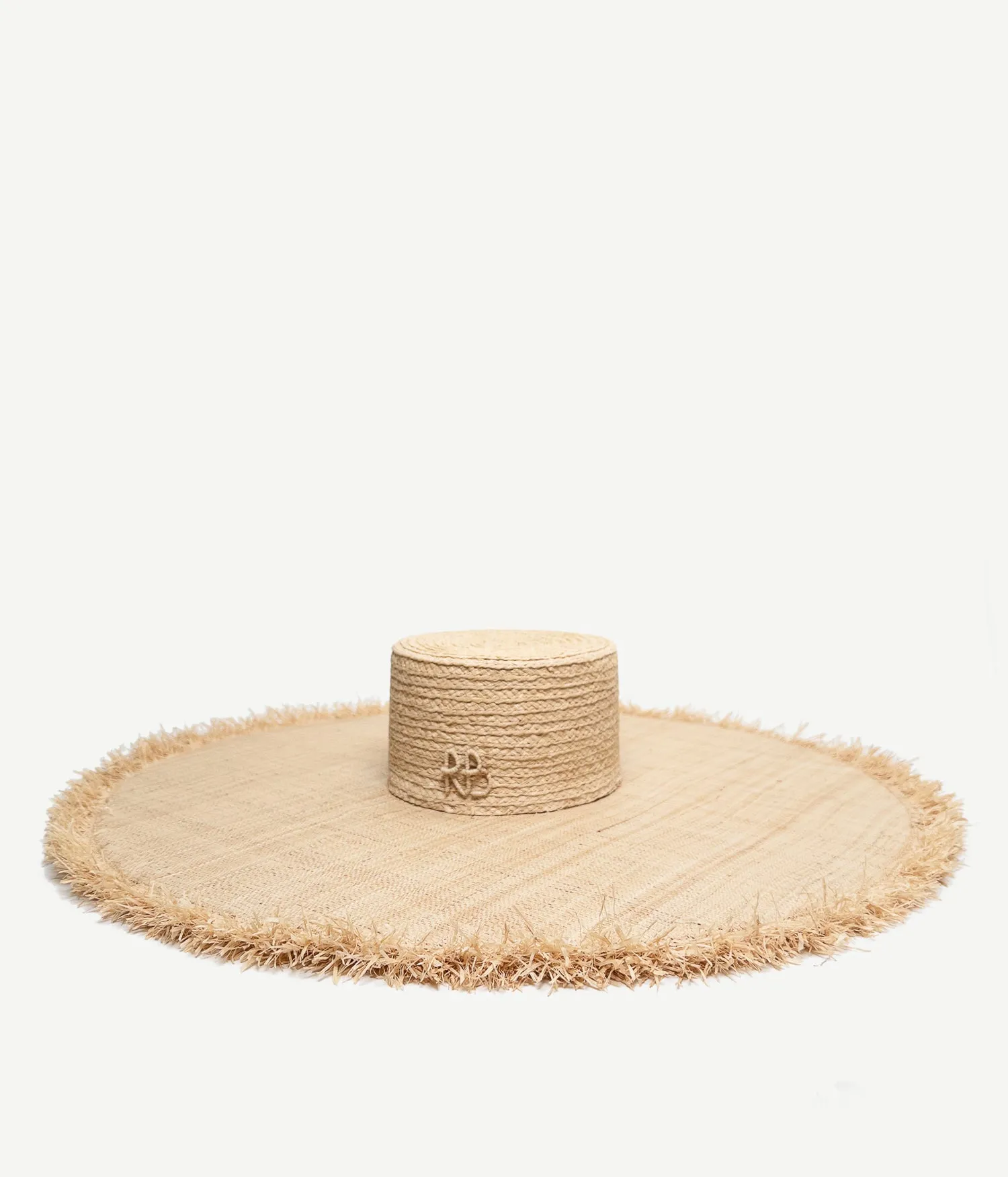 Wide-Brimmed Straw Canotier Hat